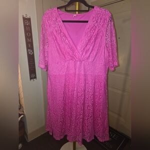 2 For $20 Pink Animal Print Lace Midi Dress 3X NWOT